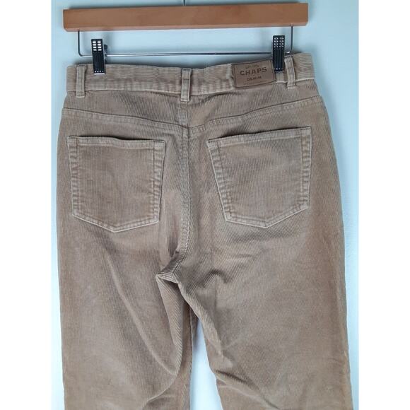 Vintage Chaps Womens Tan Corduroy Mid Rise Bootcut Jeans Pants Y2k 90s 4 - Picture 4 of 8